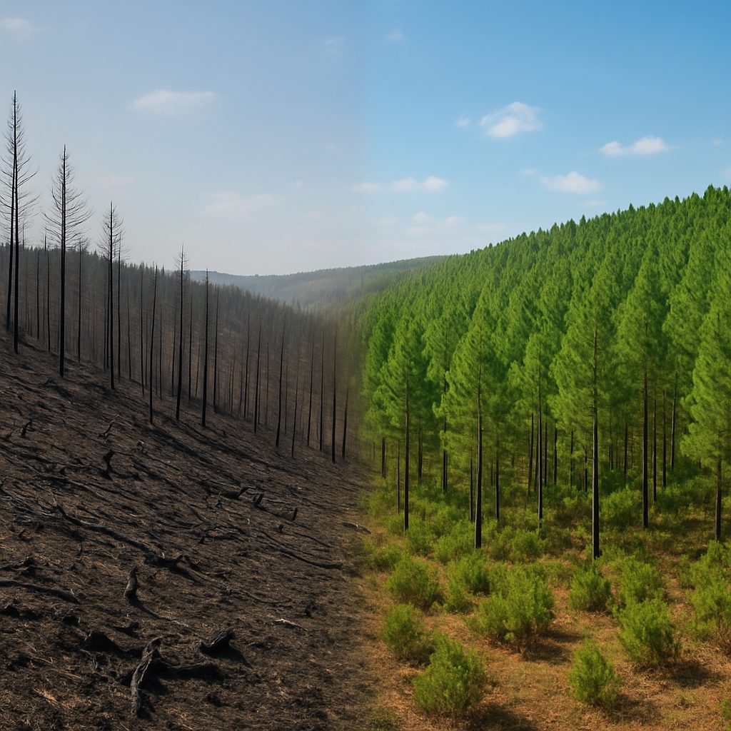 Entre a morte da floresta e a esperança de vida nova.